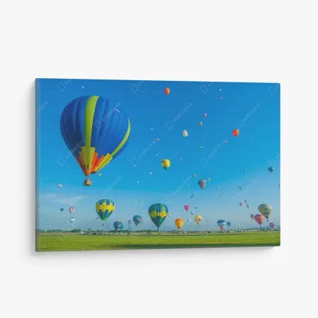 Quadro su tela cieli vivaci di mongolfiere a Chambley • Wallissimo®