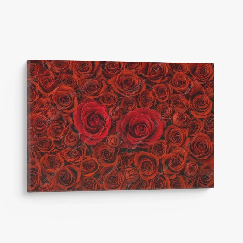 Quadro su tela mosaico di rose rosse