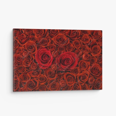 Quadro su tela mosaico di rose rosse • Wallissimo®