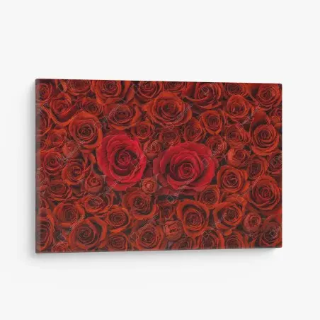Quadro su tela mosaico di rose rosse • Wallissimo®