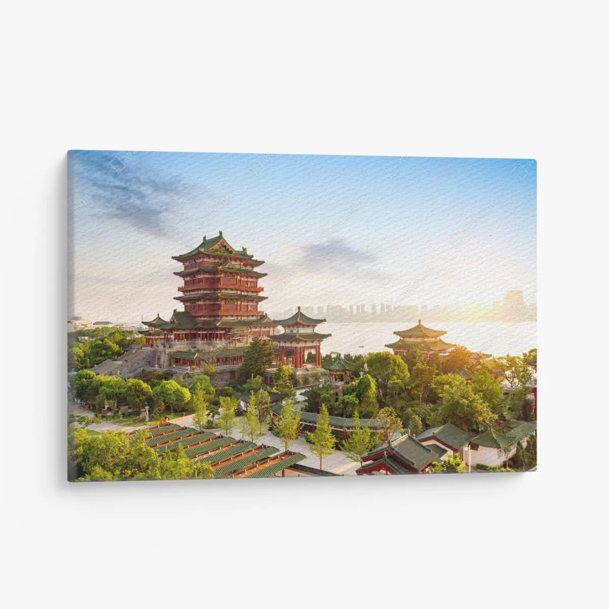 Quadro su tela tramonto al padiglione Tengwang di Nanchang • Wallissimo®