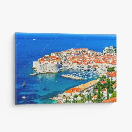 Quadro su tela panorama di Dubrovnik, perla della Dalmazia • Wallissimo®
