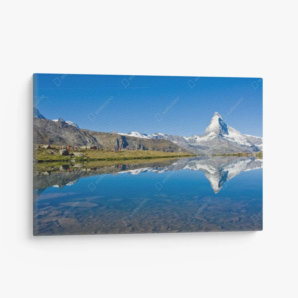 Quadro su tela riflessi del Cervino sul lago alpino • Wallissimo®