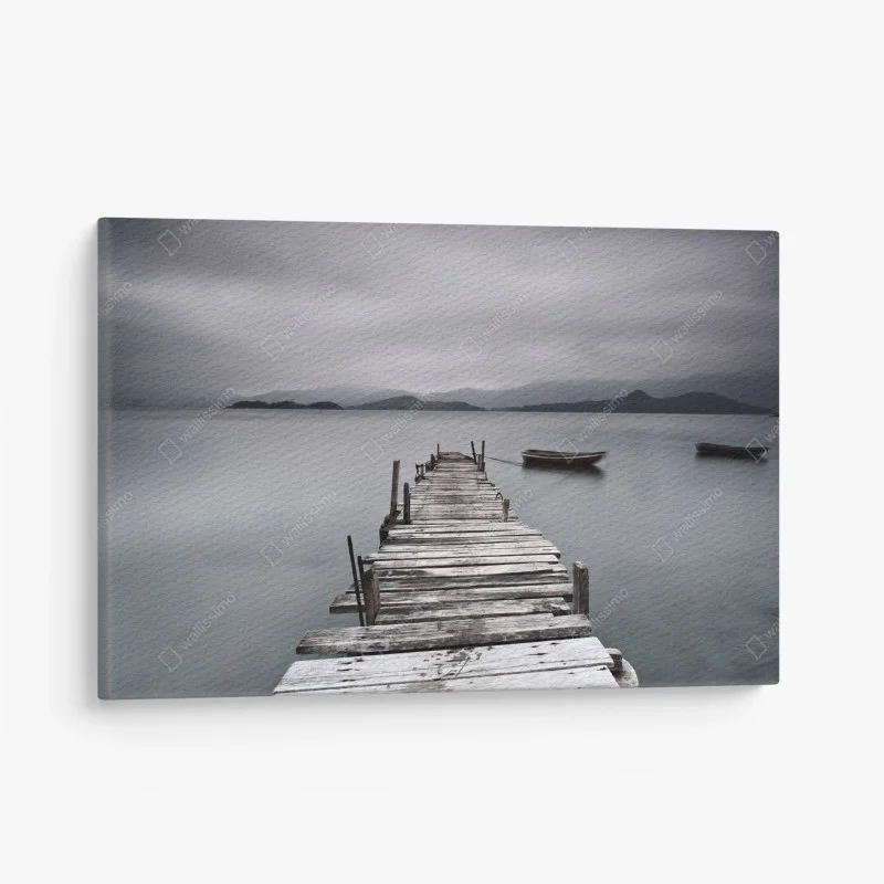 Quadro su tela molo silenzioso verso l'orizzonte