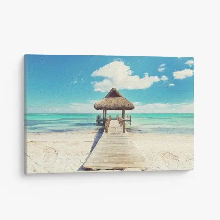 Quadro su tela molo tropicale a Punta Cana • Wallissimo®