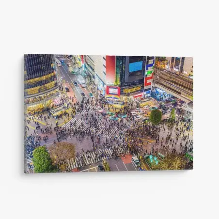 Quadro su tela panorama notturno di Shibuya • Wallissimo®