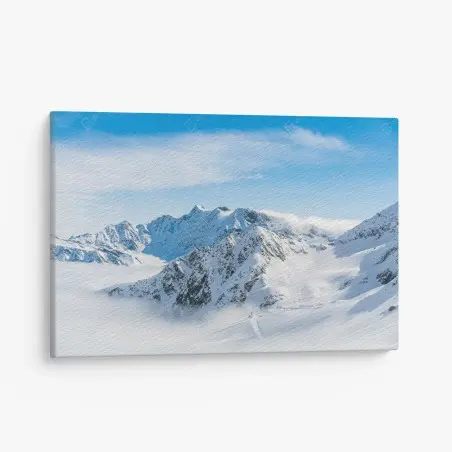 Quadro su tela panorama innevato del ghiacciaio Kaunertal • Wallissimo®