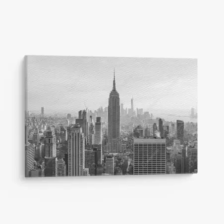 Quadro su tela panorama urbano di New York in bianco e nero • Wallissimo®