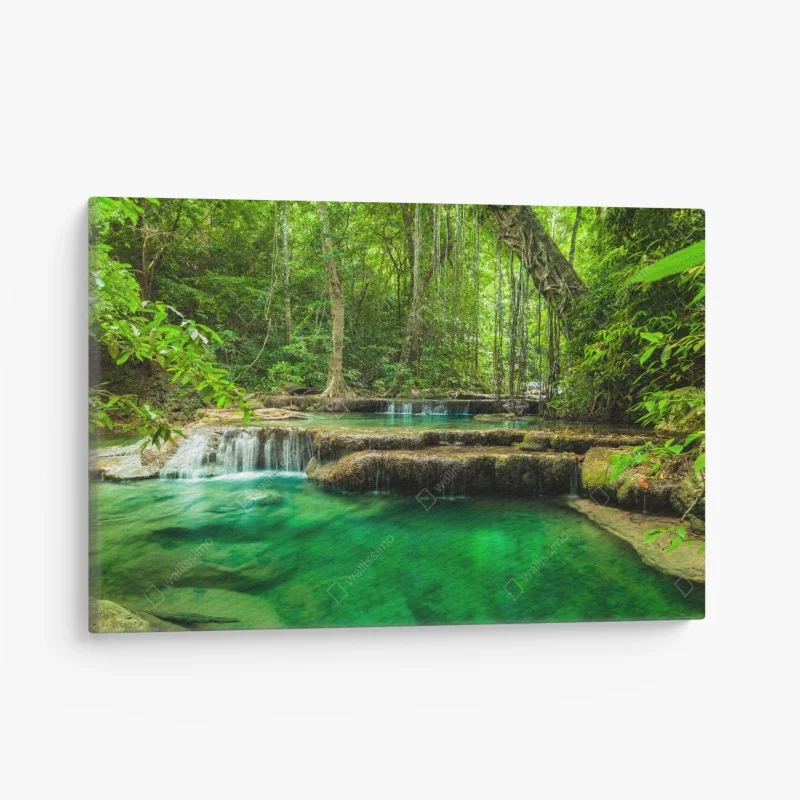 Quadro su tela cascata smeraldo di Erawan a Kanchanaburi, Thailandia