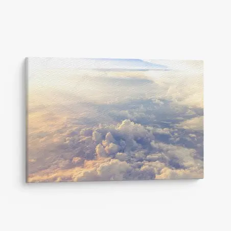 Quadro su tela orizzonte di nuvole dorate visto dall'alto • Wallissimo®