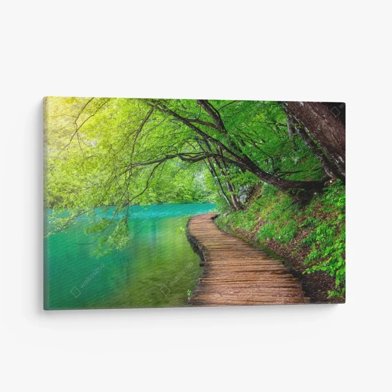 Quadro su tela sentiero sul lago smeraldo