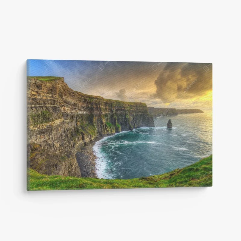 Quadro su tela scogliere selvagge d'Irlanda al tramonto