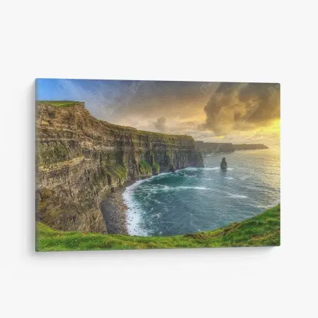 Quadro su tela scogliere selvagge d'Irlanda al tramonto • Wallissimo®
