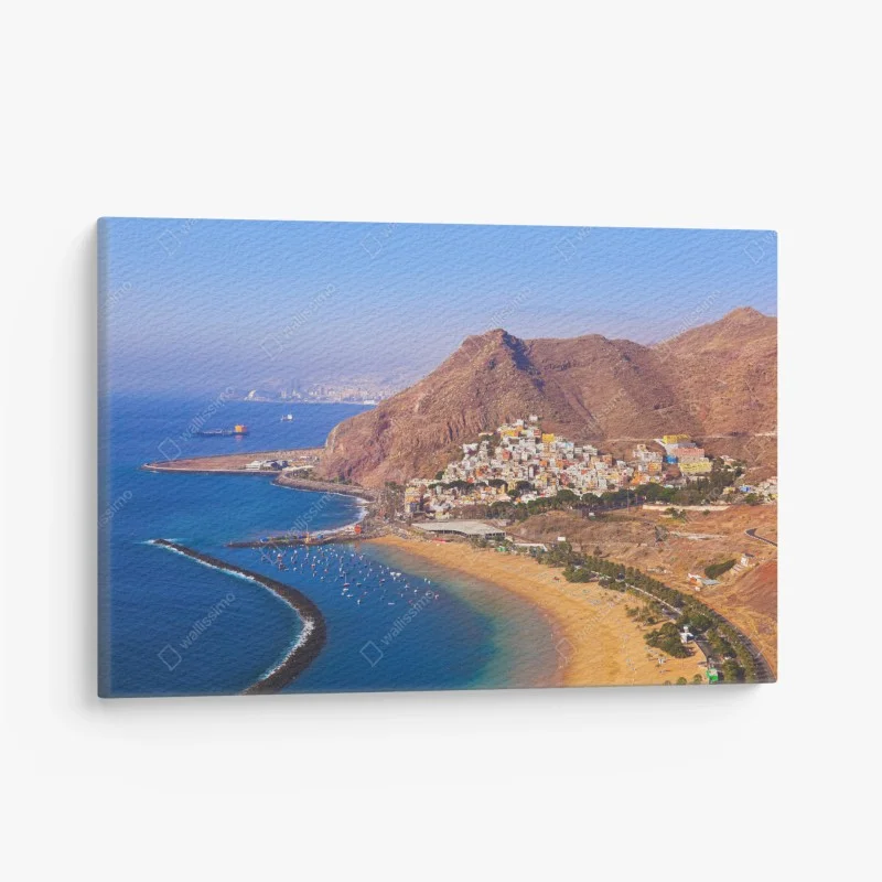 Quadro su tela vista panoramica su Las Teresitas, Tenerife