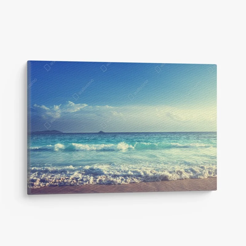 Quadro su tela tramonto tropicale alle Seychelles • Wallissimo®