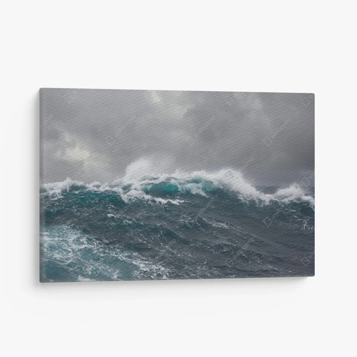 Quadro su tela onde possenti sotto il cielo tempestoso • Wallissimo®