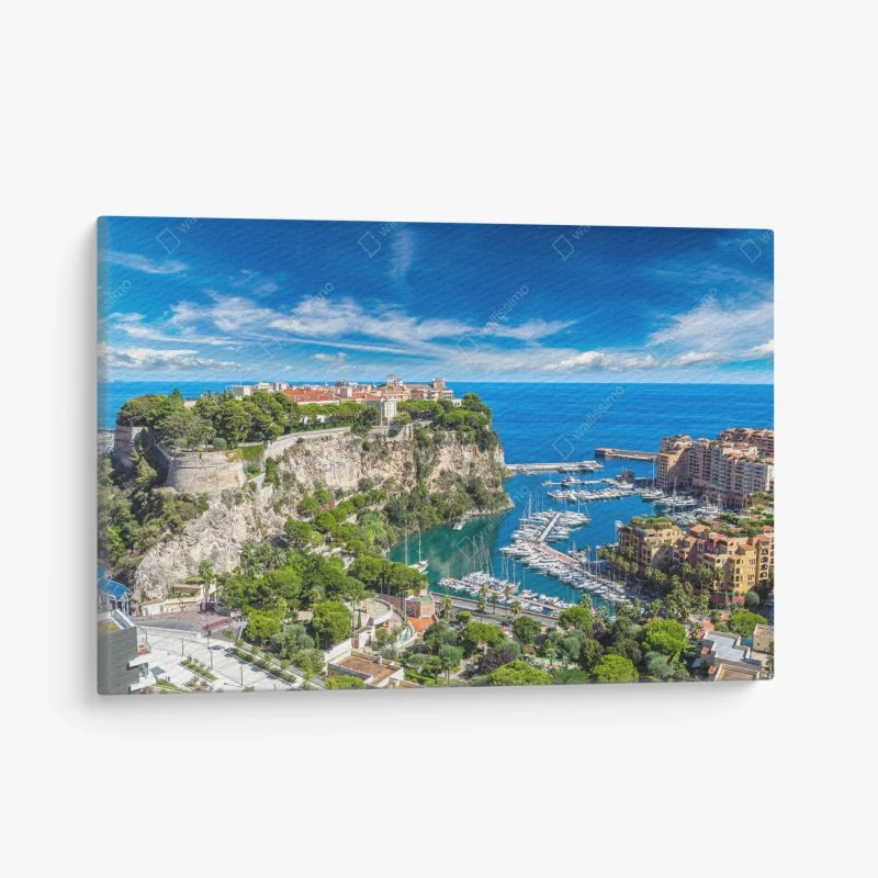 Quadro su tela panorama del palazzo del principe a Monte Carlo