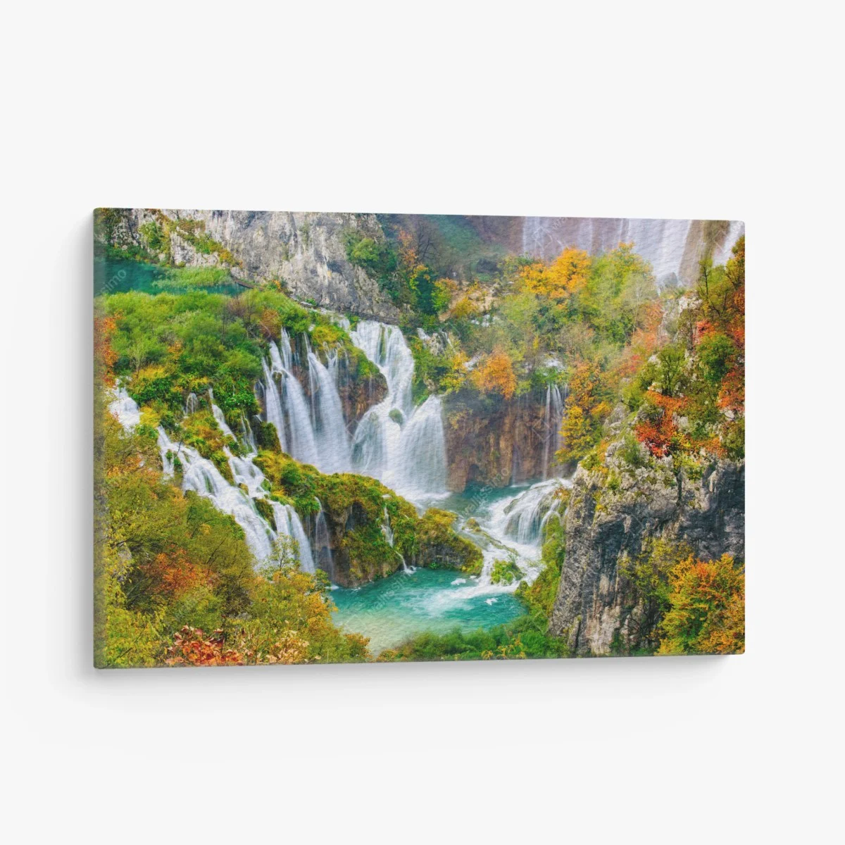 Quadro su tela cascate autunnali in paesaggio naturale • Wallissimo® Quadro su tela cascate autunnali in paesaggio naturale • Wallissimo®