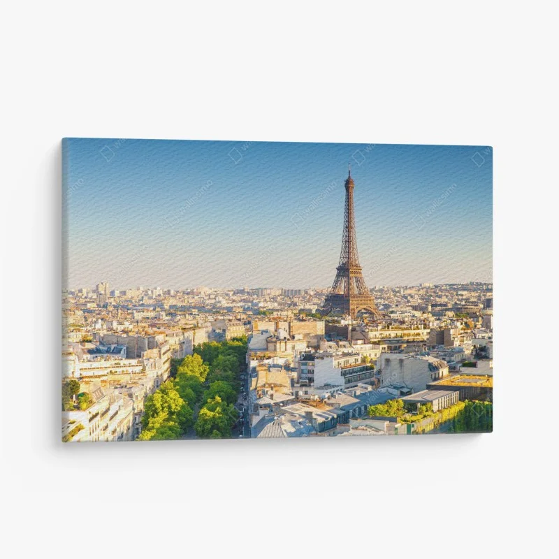 Quadro su tela veduta panoramica di Parigi con Torre Eiffel