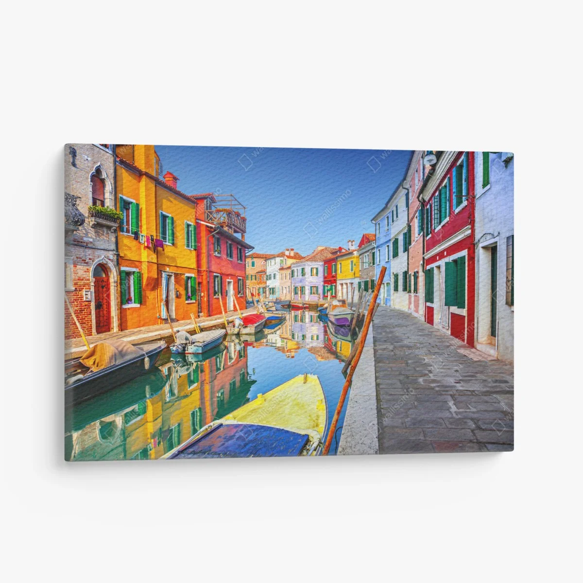 Quadro su tela vibrante scorcio di Burano sul canale • Wallissimo® Quadro su tela vibrante scorcio di Burano sul canale • Wallissimo®