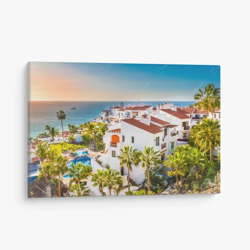Quadro su tela paesaggio costiero di Tenerife al tramonto