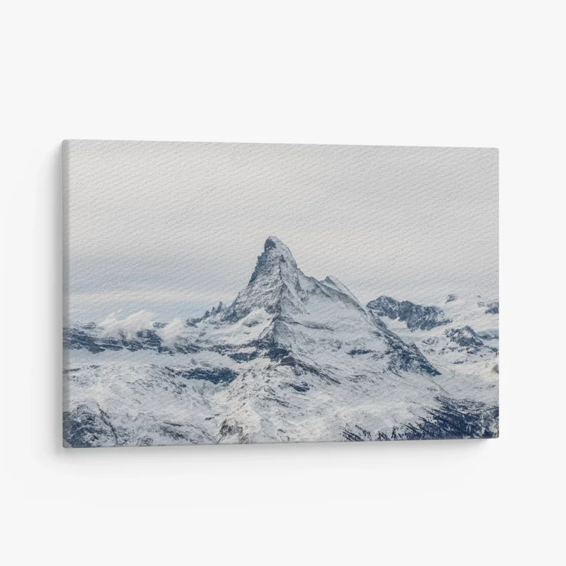 Quadro su tela maestosa vetta innevata