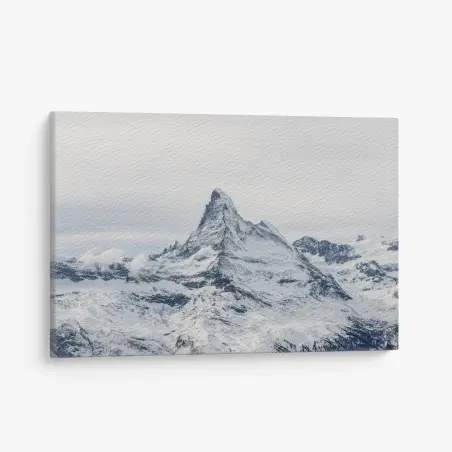 Quadro su tela maestosa vetta innevata • Wallissimo®