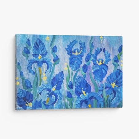 Quadro su tela fioritura di iris blu • Wallissimo®