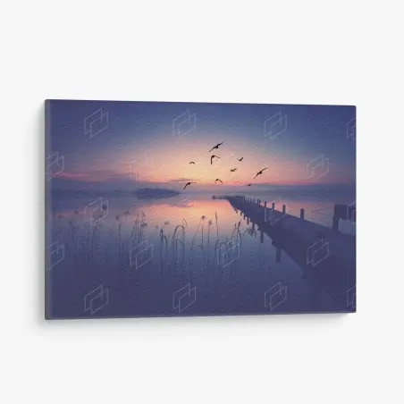 Quadro su tela molo al tramonto • Wallissimo®