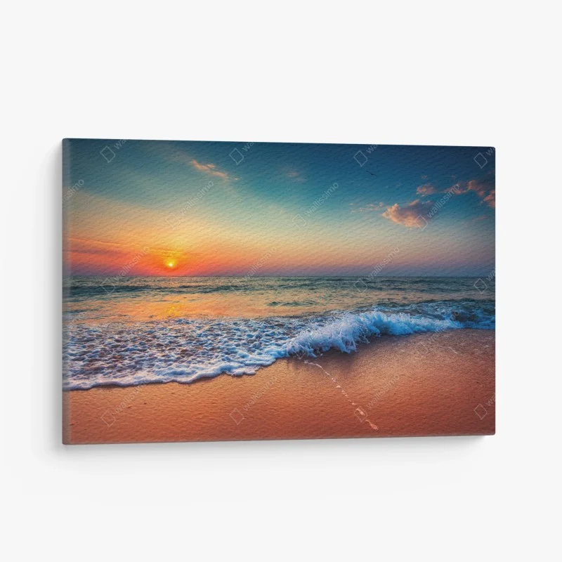 Quadro su tela alba sul mare dorato