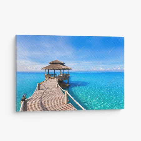 Quadro su tela pontile tropicale sul mare turchese • Wallissimo®