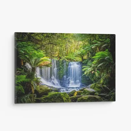 Quadro su tela oasi verde a Horseshoe Falls, Mt Field, Tasmania • Wallissimo®