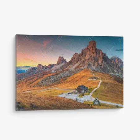 Quadro su tela tramonto al Passo Giau nelle Dolomiti • Wallissimo®