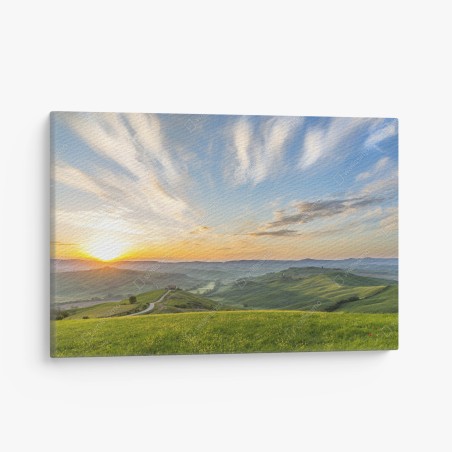 Quadro su tela alba dorata sulle colline d'Italia • Wallissimo®
