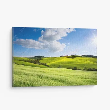 Quadro su tela tramonto sulle colline della Toscana • Wallissimo®