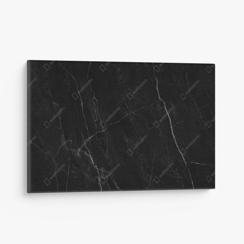 Quadro su tela marmo nero elegante con venature bianche