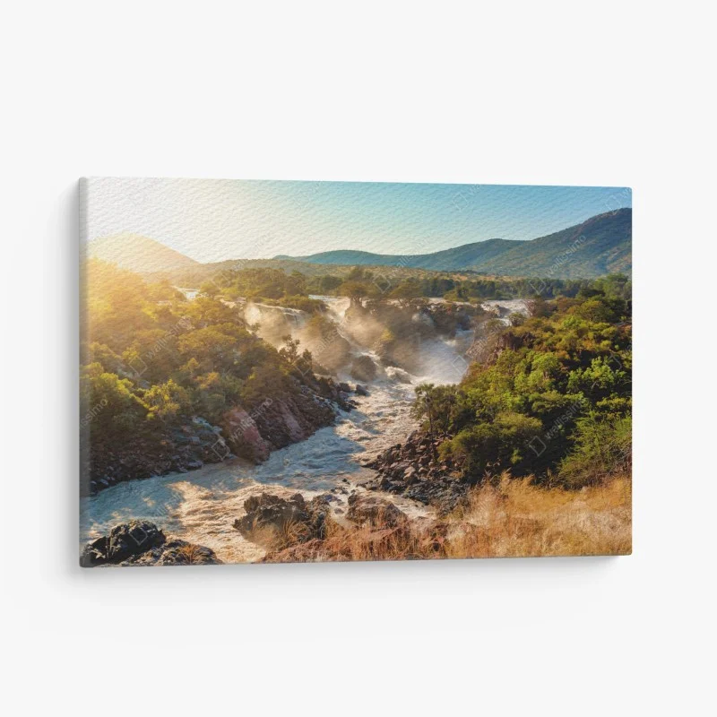 Quadro su tela cascate di Epupa sul Kunene all'alba
