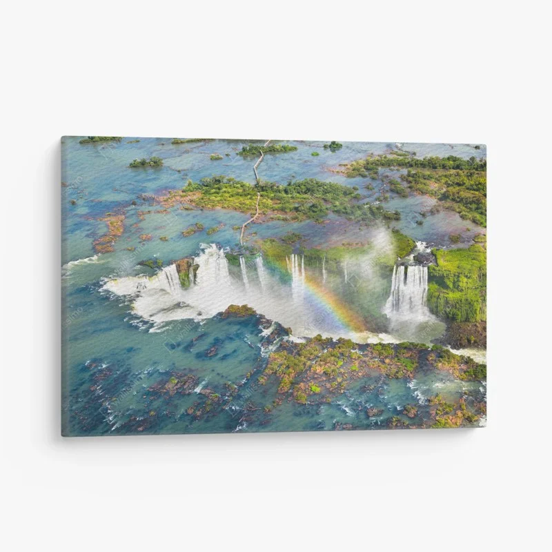 Quadro su tela cascate maestose con arcobaleno