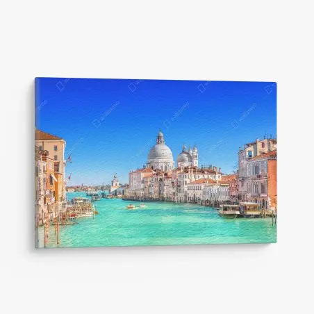 Quadro su tela vista sul Canal Grande e Basilica di Santa Maria della Salute, Venezia • Wallissimo®