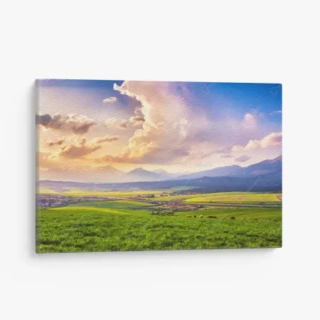 Quadro su tela paesaggio primaverile dei Tatra • Wallissimo®
