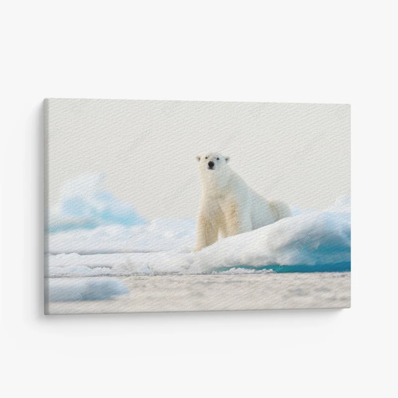 Quadro su tela orso polare sul bordo del ghiaccio, Svalbard