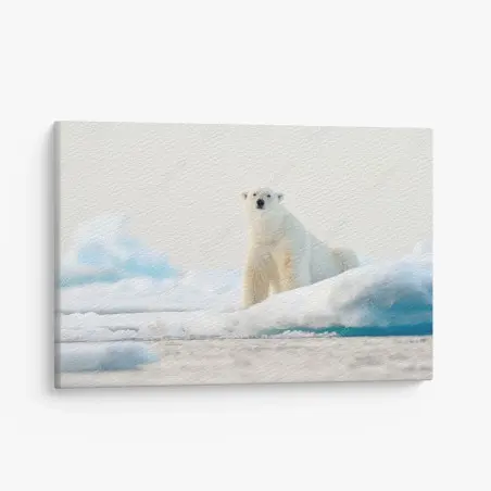 Quadro su tela orso polare sul bordo del ghiaccio, Svalbard • Wallissimo®
