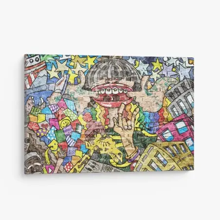 Quadro su tela murale pop urbano colorato • Wallissimo®