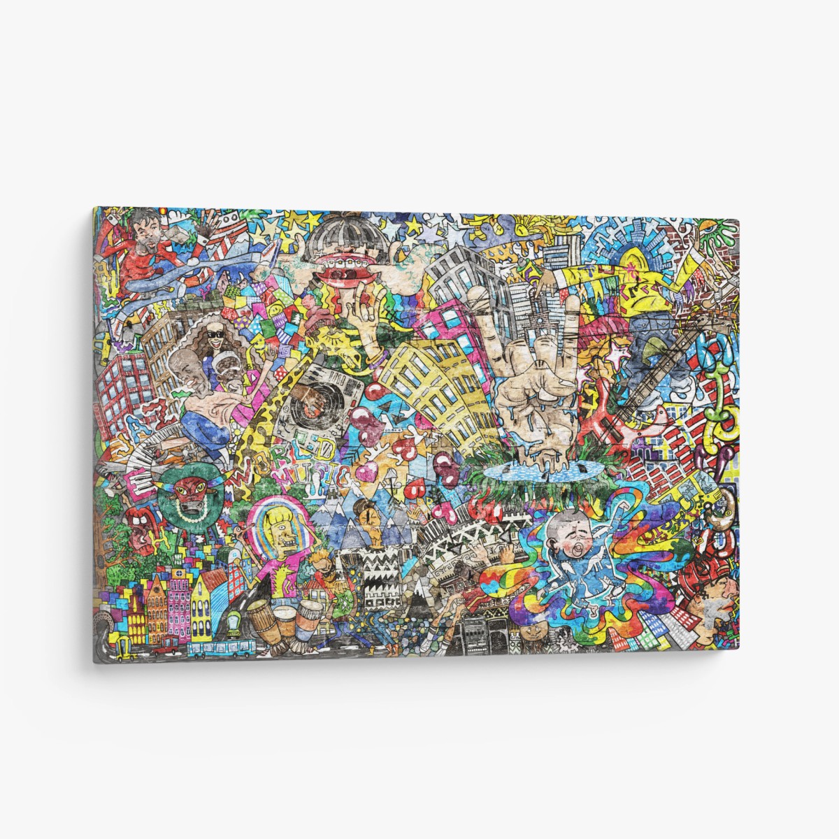 Quadro su tela esplosione urbana di colore e musica • Wallissimo®