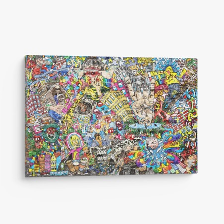 Quadro su tela esplosione urbana di colore e musica • Wallissimo®