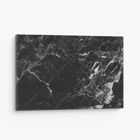 Quadro su tela elegante marmo nero dalle venature bianche • Wallissimo®
