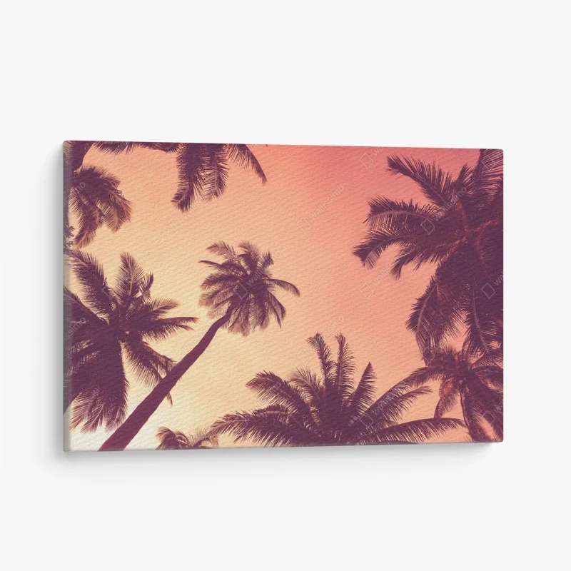 Quadro su tela tramonto tropicale con palme