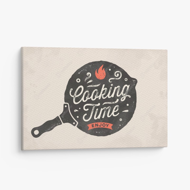 Quadro su tela grafica padella vintage per decorazione cucina