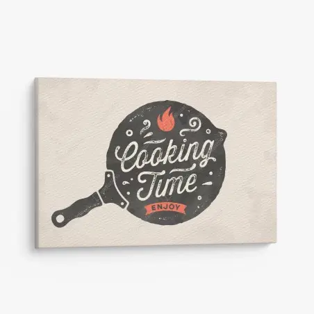 Quadro su tela grafica padella vintage per decorazione cucina • Wallissimo®