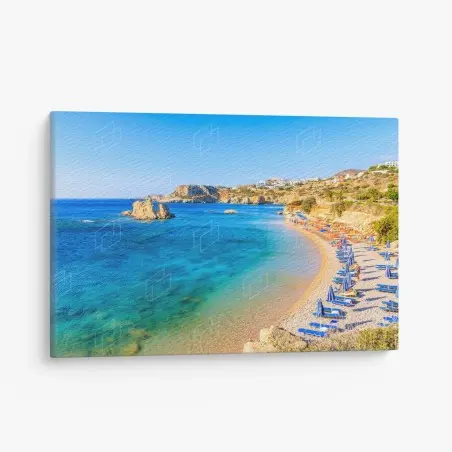 Quadro su tela baia turchese di Ammopi, Karpathos • Wallissimo®